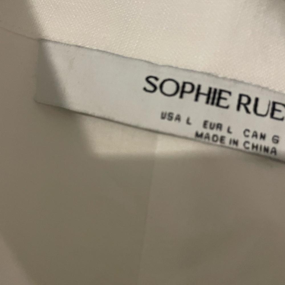 Sophie Rue Shirt Dress Womens Large White Short Sleeve Collared Button‎ Up NWT - Picture 8 of 9